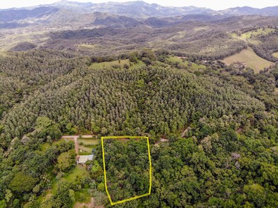 Land for sale in costa rica - Lot Red drone shot with mountains .jpg