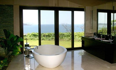 Bathroom with Ocean View from Luxury Home for Rent in Flamingo, Guanacaste