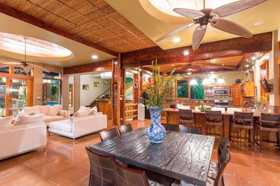 Living area in luxury home in Costa Rica
