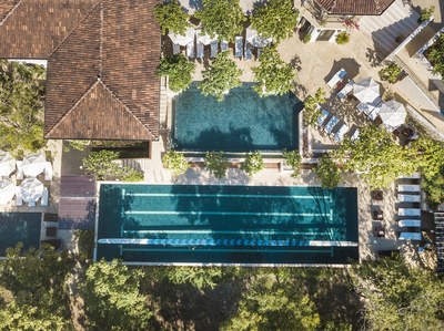 Areal View of the Adjacent Beach Club of This Modern Luxury Apartment with Private Pool