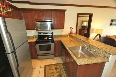 Kitchen of This Ocean View Condo with Balcony