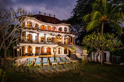 Night View of Luxury 9 Bedroom Oceanfront Residence in Guanacaste, Costa Rica