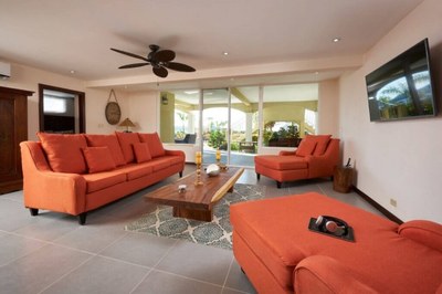 Living Area of Luxury 7 Bedroom Oceanfront Residence in Guanacaste, Costa Rica