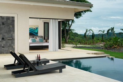 Pool and Lounging Area of Luxury 5 Bedroom Villa with Panoramic Pacific Ocean View in Guanacaste, Costa Rica 
