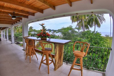 Terrace of Ocean Front Villa with Private Pool for Rent in Playa Potrero