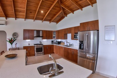 Kitchen of Ocean Front Villa with Private Pool for Rent in Playa Potrero