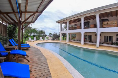 Pool Area of Ocean Front Villa with Private Pool for Rent in Playa Potrero