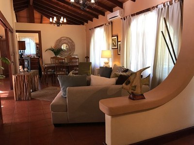 Living Area of Charming Property with Private Pool in the Middle of the House in Brasilito, Guanacaste