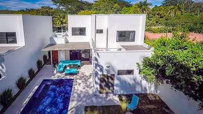 Aerial View of Brand New Modern Home for Rent in Surfside Potrero