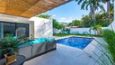Pool Area of Brand New Modern Home for Rent in Surfside Potrero