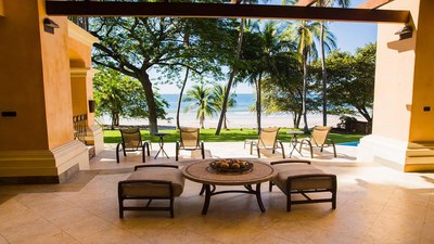 Terrace of Beachfront Ocean View Luxury Mansion in Playa Flamingo