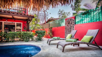 Pool Area of Beautiful 3 Bedroom Home with Private Pool Walking Distance from Beach in Potrero