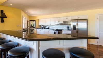 Kitchen of Remodeled Ocean View Villa with Private Apartment in Flamingo
