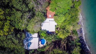 Aerial View of Luxury Cliffside Ocean Access Villa in Flamingo