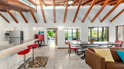 Living Area of Luxury Cliffside Ocean Access Villa in Flamingo