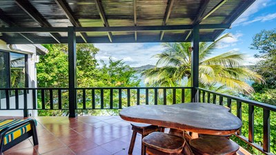 Upstairs Terrace of Luxury Cliffside Ocean Access Villa in Flamingo