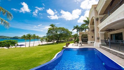 Pool Area of Amazing 6 Bedroom Luxury  Oceanfront Villa directly on Flamingo Beach 
