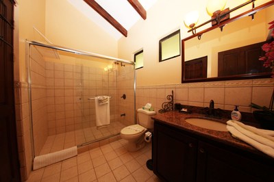Guest Bath & 3rd Bedroom Bath located on main level, Villa Catalinas, Playa Potrero, Guanacaste, Costa Rica. Ocean View Home!