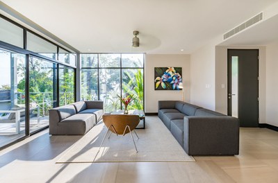 Living room at luxury townhomes