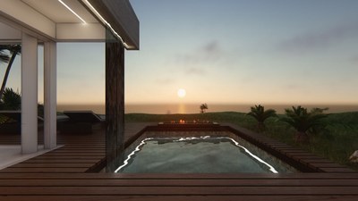 Pool view - House for sale near Isla Totuga in Paquera Costa Rica, luxury community near the sea