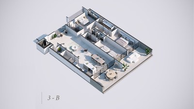 Floor plans 3B - Faro Escondido, condos for sale with ocean views, a place of dreams brought to your reality.
