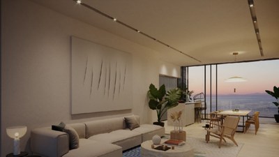 Living room - Faro Escondido, condominiums for sale with ocean views, a place of dreams brought to your reality.