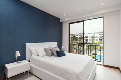 Spectacular bedroom with unparalleled view - Modern apartments for sale in Santa Ana – San José